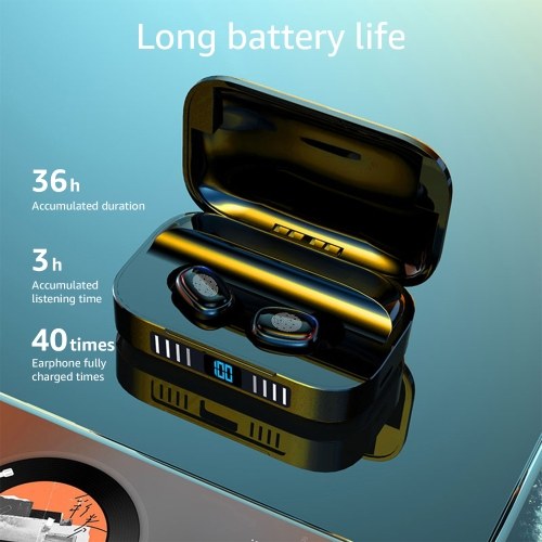 

Wireless Headphones TWS Bluetooth 5.1 Earphones with Mic LED Digital Display Sports Headsets Touch Control Music Earbuds for Phones