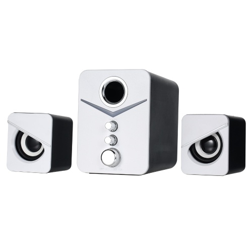 SADA D-221 3 in 1 Home Speaker Set 3.5mm Wired Computer PC Speakers USB Powered Sound Box Atmosphere Lamp for Desktop Laptop Notebook Tablet PC Smart Phone