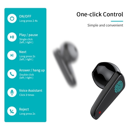 

BT 5.0 Wirelessly Earbuds In-Ear Headset Mini Binaural Headphones with Charging Case LED Digital Display Sport Earphones