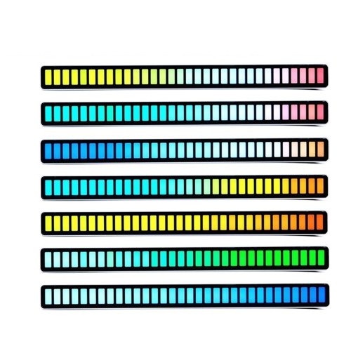 

D08-RGB Smart LED Light Bars Car Sound Control Rhythm Light RGB Voice-Activated Music Atmosphere Lights Tube with 32 LED 18 Colors Built-in Battary 32 Bit for Car Gaming PC TV Room