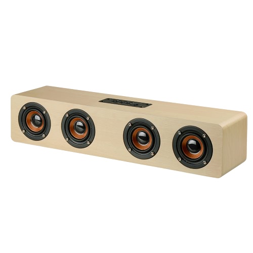 

W8 Red Wood Grain Bluetooth Speaker Bluetooth 4.2 Четыре громкоговорителя Супер бас Сабвуфер Hands-free с микрофоном 3,5 мм AUX-IN