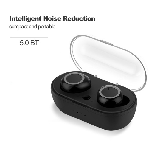 

BT5.0 Auto Pairing Wireless Earphones Sweatproof Sport Headset Stereo Noise Cancellation Audio Headphones Black+Grey