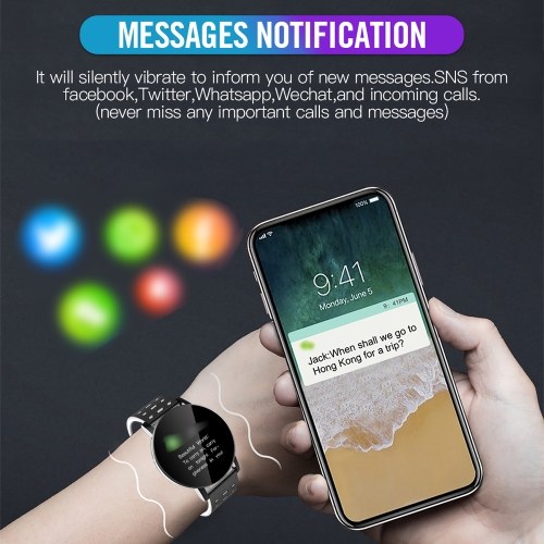 

119plus 1.3in Intelligent Watches Heart Rate Monitoring Watch Sports Watches Wristband Waterproof Smartwatch