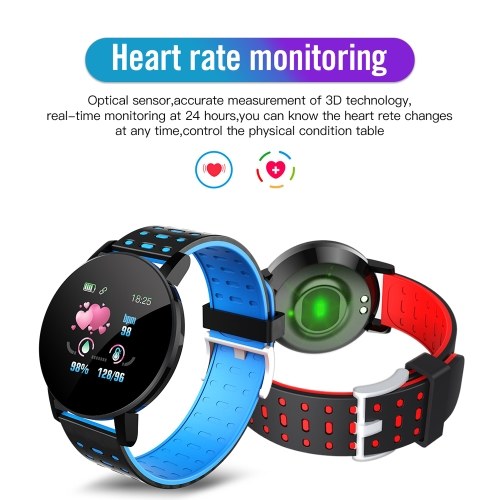 

119plus 1.3in Intelligent Watches Heart Rate Monitoring Watch Sports Watches Wristband Waterproof Smartwatch