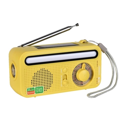 

Hand Crank Solar Emergency Radio Outdoor Camping Portable USB Rechargeable FM/AM/SW SOS Alarm Radio with Flashlight & Reading Light