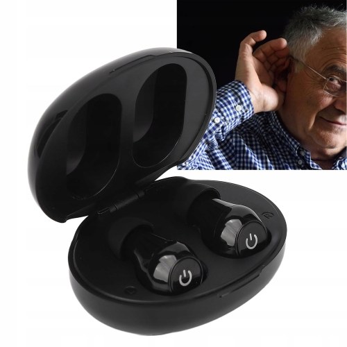 2Packs Hearing Amplifier Rechargeable Hearing Aids for Seniors Personal Sound Amplifier Adults Hearing Assist Devices with Charging Case 