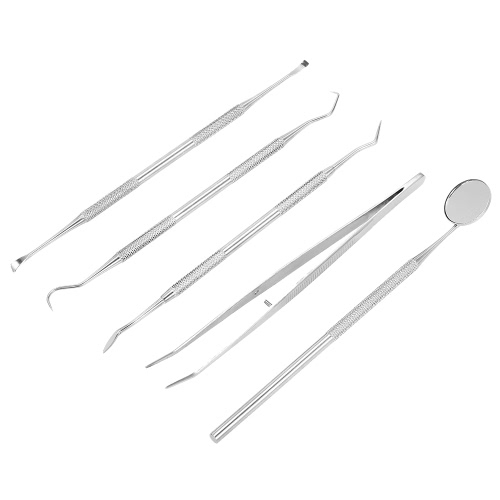 

5Pcs Stainless Steel Dental Tools Dental Mirror Odontoscope Tooth Scraper Waxing Carving Kit Dentistry Instrument for Dental Care