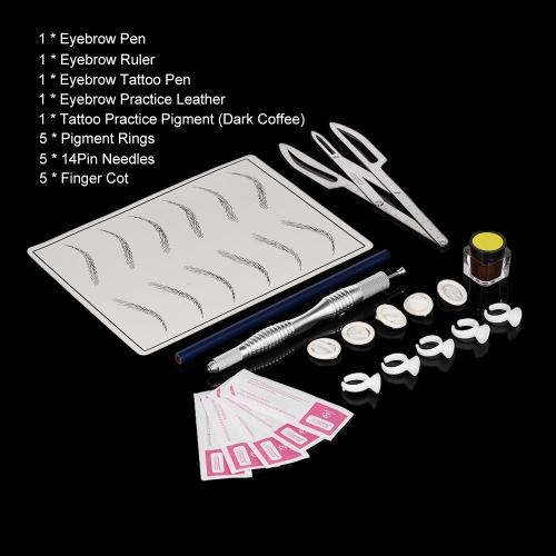 

Eyebrow Microblading Set Eyebrow Tattoo Kit Eyebrow Ruler Needles Eyebrow Pigment Practice Skin for Eyebrow Tattoo Permanent Makeup