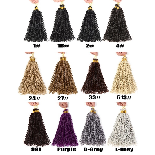 

1pcs Synthetic Crochet Braids 14 Inch Curly Grey,Black,Brown,Blonde,Purple Ombre Braiding Hair Extensions
