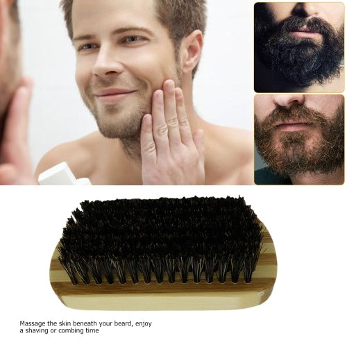 

Men's Boar Bristle Beard Brush Mustache Shaving Brush Facial Hair Brush Bamboo Round Male Shaving Brush