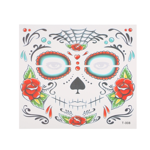 

Временные наклейки наклейки татуировки Террор Хэллоуин Цветы Pattern Eyes Face Stickers Makeup Stage