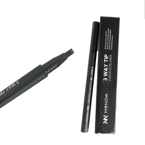 

1.2ml Menow Professional Smoky Eye Makeup 3 Way Tip Liquid Eyeliner Black Eye Liner Pen Водонепроницаемый Deep Eyes Builder