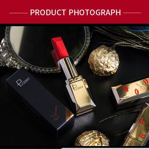 

Pudaier Lip Makeup Pigments Waterproof Lipstick Nude Sexy Long Lasting Lip Rouge Moisture Cosmetics