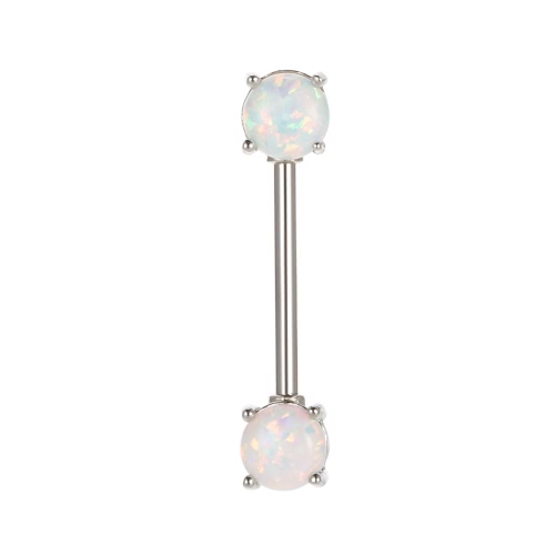 1Pc Opal Stone Nipple Bar Ring Barbell Shield Body Piercing Jewelry Stainless Steel Piercing Bar