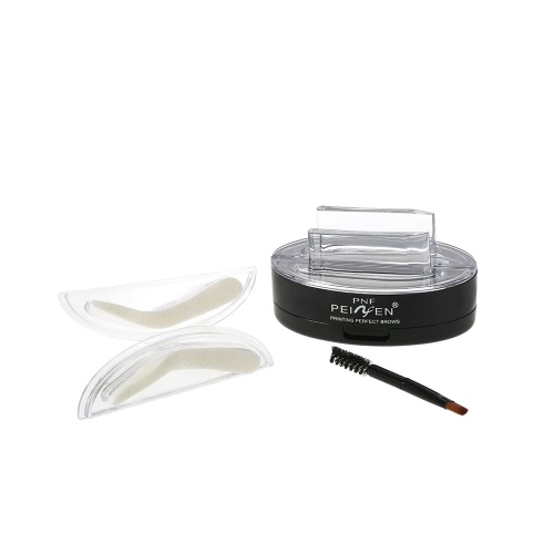 

PNF Brow Stamp Powder Eye Brow Enhancer Delicate Natural Brow With Brush Mirror 2 Pairs Stamps 1# Bright Brown