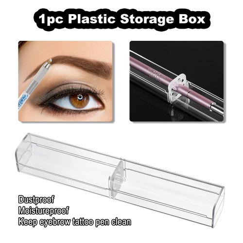 

1pc Plastic Storage Box Eyebrow Tattoo Pen Organizer Manual Tattooing Tool Container Transparent