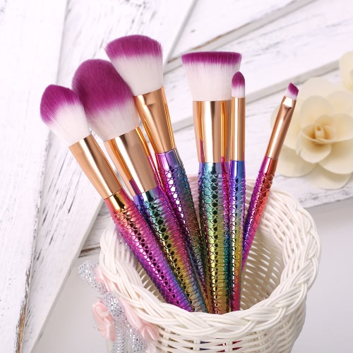 6pcs Makeup Brush Set Cosmetic Eyeshadow Brush Nylon Powder Foundation Brush Kit Blush Brush Colorized