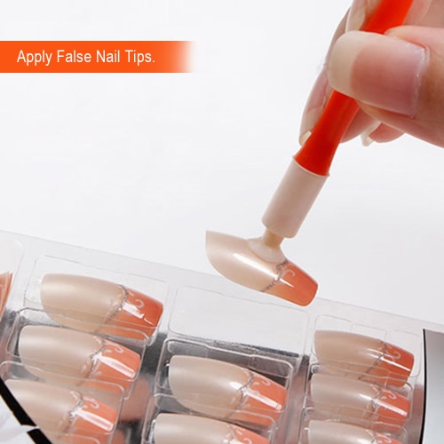 

5Pcs Dual-ended False Nail Tips Suction Cup Stick Apply Remove Suck Up Nail Tips Portable Nail Art Tool
