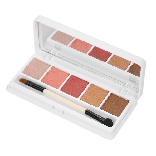 

PNF 5 Colors Eyeshadow Palette Women Cosmetic Neutral Warm Eye Shadow with Mirror & Double-sided Brush Eye Makeup Kit