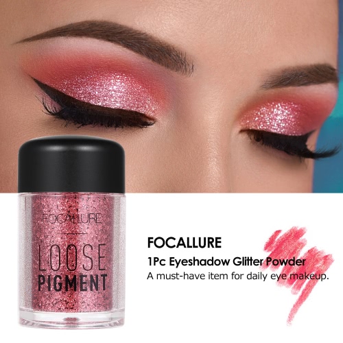 

FOCALLURE 1Pc Eyeshadow Glitter Powder Eye Shadow Shimmer Loose Pigment Powder Eye Lip Cosmetic 12 Optional Colors