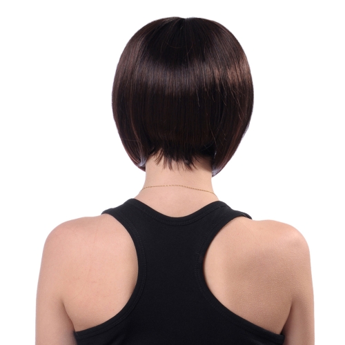 

11 "Hair Wig Woman Short Straight Hair Hair Hairpiece Hair Extension Cosplay Hair Hairdressing Tool Темно-коричневый