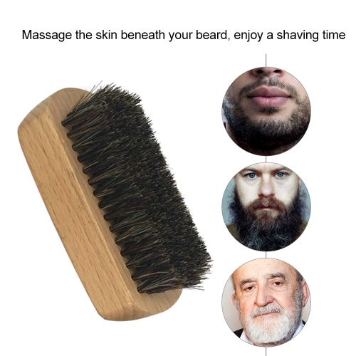 

1pc Men's Boar Bristle Beard Brush Mustache Shaving Brush Facial Hair Brush Bamboo Round Male Shaving Brush