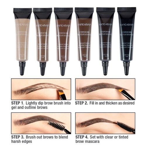 

HANDAIYAN Makeup Cosmetics Eyebrow Gel Stereoscopic Eyebrow Cream Long Lasting Sweat-resistant Waterproof 10ml 1#