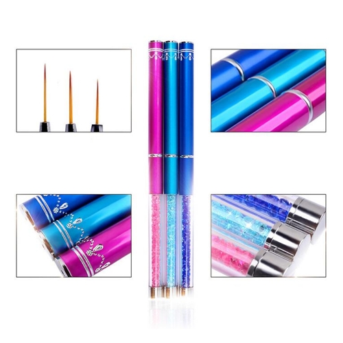 

Nail Art Brush Painting Flower Drawing Line Pen Crystal Rhinestone Metal Acrylic UV Gel Polish Tip Design Tool Manicure