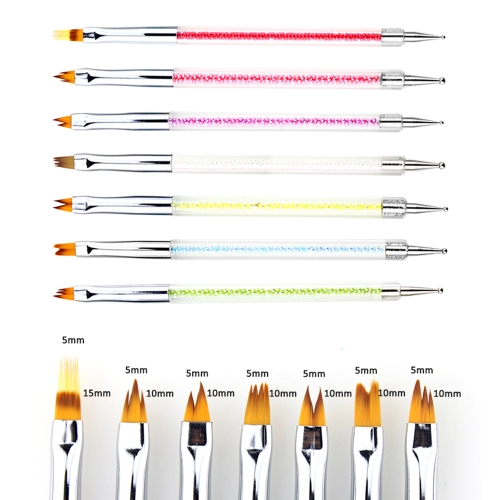 

1pcs Dual-ended UV Gel French Nail Brushes For Moon Smile Building Painting Drawing Flowers Gradient Dotting Nail Pen Square Lace Pen