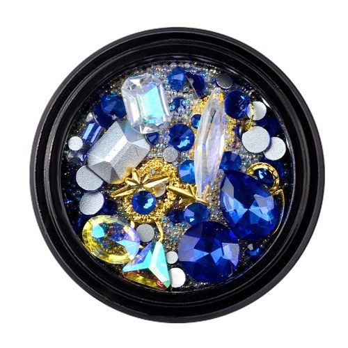 

12 Style Nail Art Decoration Charm Gem Beads Rhinestone Hollow Shell Flake Flatback Rivet Mixed Shiny Glitter 3D DIY Accessories