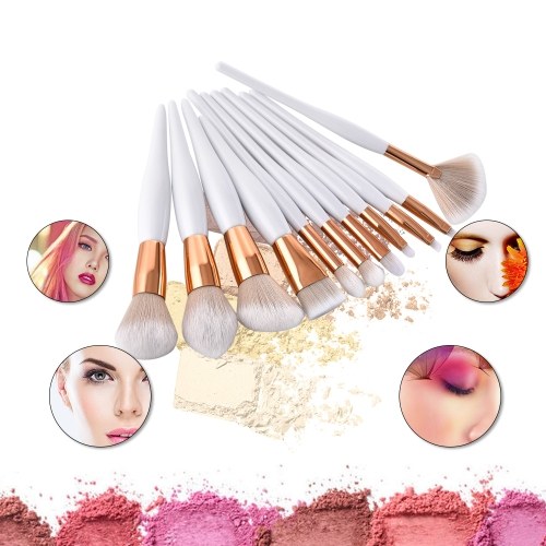 GUJHUI 10/11Pcs Makeup Brushes Set Nylon Hair Eyebrow Eyeshadow Cosmetic Brush Professional Powder Foundation Brush Make Up Tools