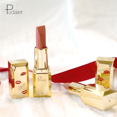 

Pudaier Lip Makeup Pigments Waterproof Lipstick Nude Sexy Long Lasting Lip Rouge Moisture Cosmetics