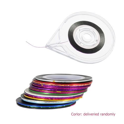 

18 Colors Nail Rolls Striping Nail Decoration Sticker Nail Art Line Tips Holder Box Nail Care Tools
