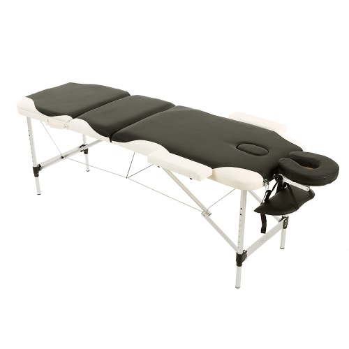 Abody 3 Fold Therapy Massage Bed 84''L Portable Massage Table Mixed Color Facial SPA Bed Tattoo Beauty Salon Device Black+Red
