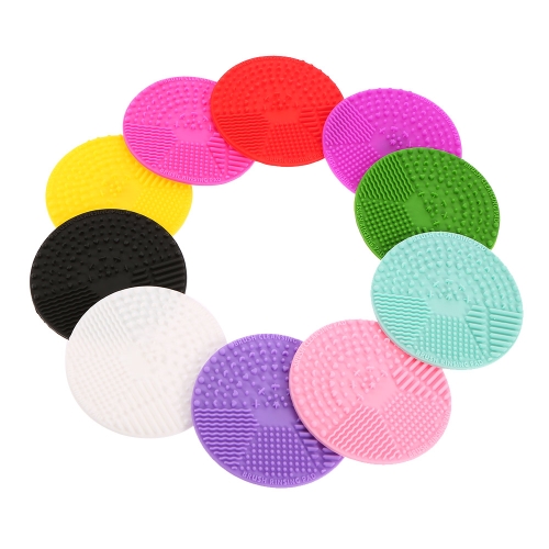

Makeup Brush Cleaning Mat Silicone Cosmetic Brush Washing Pad Brush Scrubber with Back Suction Cup
