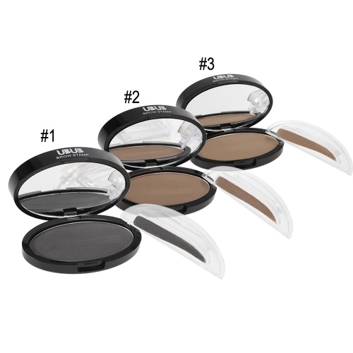 

UBUB Brow Stamp Powder Eye Brow Straight United Enhancer With 1 Pair Brow Stamps Brush Mirror #1 Gray
