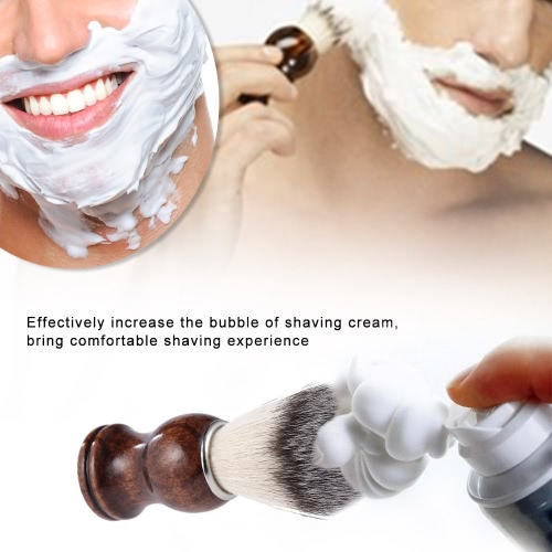 

Beard Shaving Brush Shaving Dusting Tool Men Wooden Handle Nylon Hair Shaving Razor Cleaning Tool Facial Beard Cleaning Shave Tool