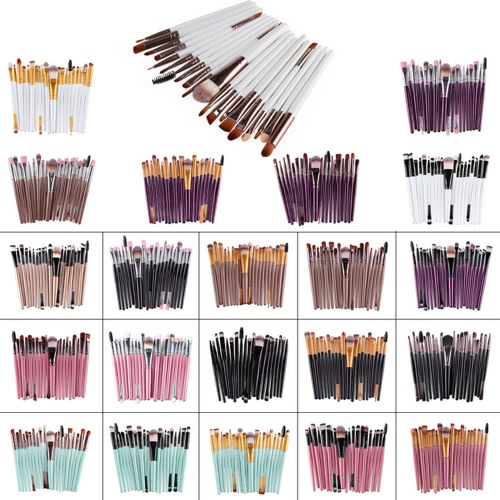 

20PCS Professional Eye Shadow Foundation Кисти для губ для губ Макияж для кисточек Набор туалетных принадлежностей Комплект шерсти