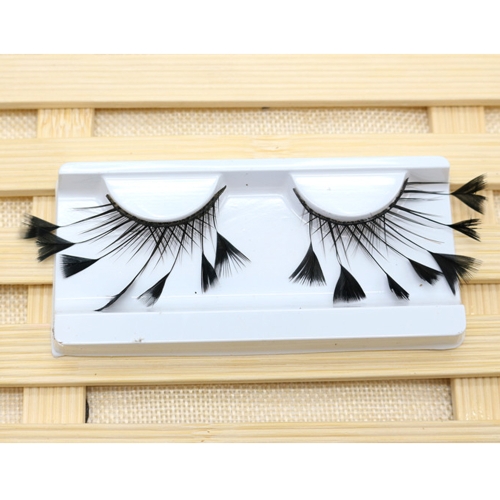 

Sexy Black Feather False Необычные стильные красочные длинные толстые поддельные ресницы Makeup Custom Party