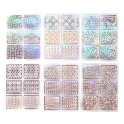 

12pcs / set Наклейки для маникюра для ногтей Смешанные рисунки Французский шаблон для шаблона для трафаретов для ногтей Nail Art