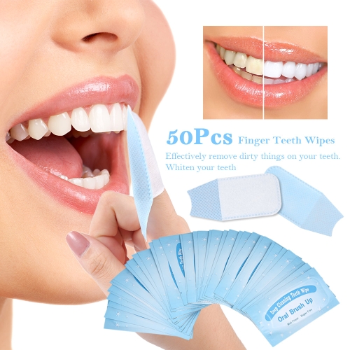 

50Pcs Wipes Dental Clean Teeth Whitening Tool for Oral Deep Cleaning