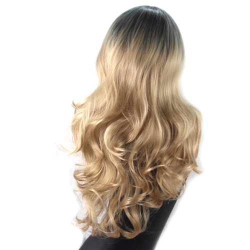 

Silvery Gray Dye Lady Long Curly Hair Europe America Wig Temperament