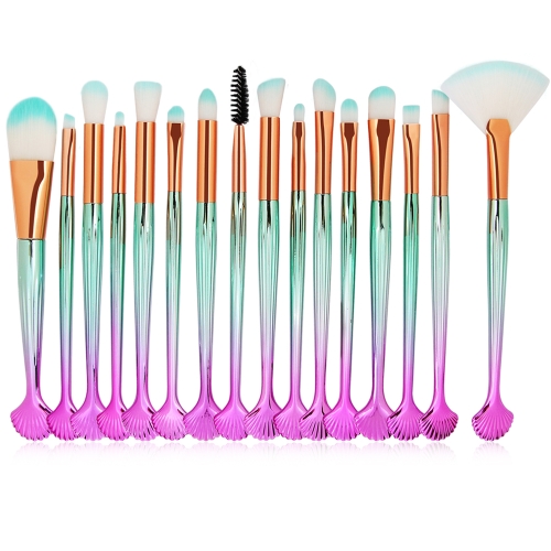 16 Pcs Shell Maquillage Ensembles Puissance Fondation Ombre à Paupières Lèvre Contour Mélange Cosmétiques Make Up Brosse Outil Kits