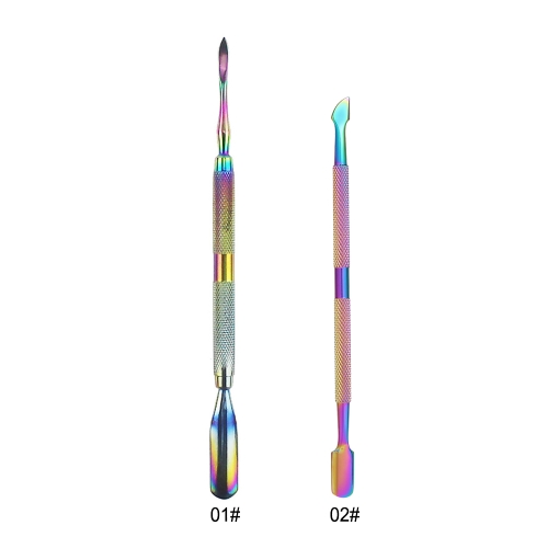 

1pc Stainless Steel Double-ended Nail Pusher Nail Cuticle Remover Pusher Anti-slip Manicure Pedicure Dead Skin Trimmer Cleaner