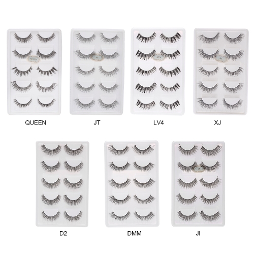

5 Pairs Natural False Eyelashes Long Thick Fake Lashes 3D Extension Eyelash Soft Handmade False Eyelash