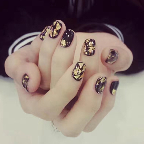 

12PCS Silver Foil Nail Stickers 3D Glitter DIY Украшение ногтей УФ-гель Инструмент Украшение