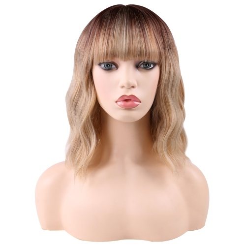 

Womens Fashion Wigs with Full Head Coverage Medium Length Curly Design