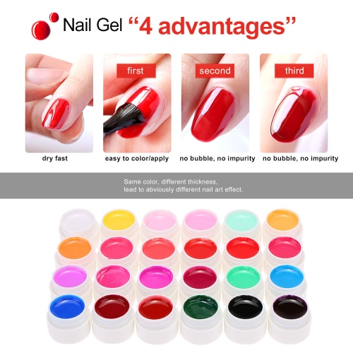 

Anself 30pcs Mix Pure Colors UV Nail Gel Polish Extension Professional UV Gel Set Builder Gel for Nail Varnish Nail Art Decorations Tools