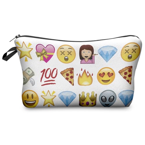 

Lip Emoji Animal Skull Print Multifunctional Zipper Makeup Bag