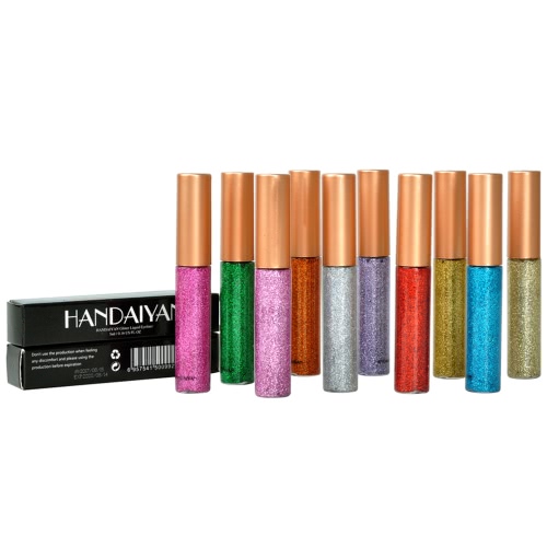 

10 цветов Glitters Eyeliner Makeup Women Блестящий длинный глазной лайнер Косметический инструмент для век Eyeshadow Waterproof Sh
